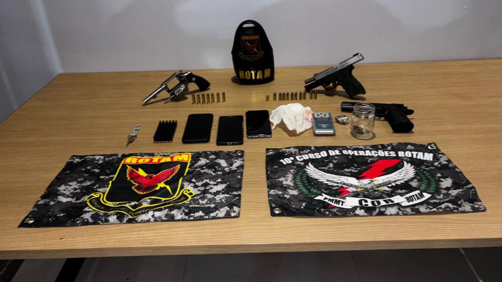 Rotam prende cinco faccionados com drogas e armas de fogo no interior