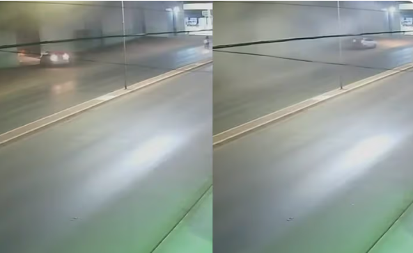 Vídeo: Câmeras registram carro saindo de depósito em chamas