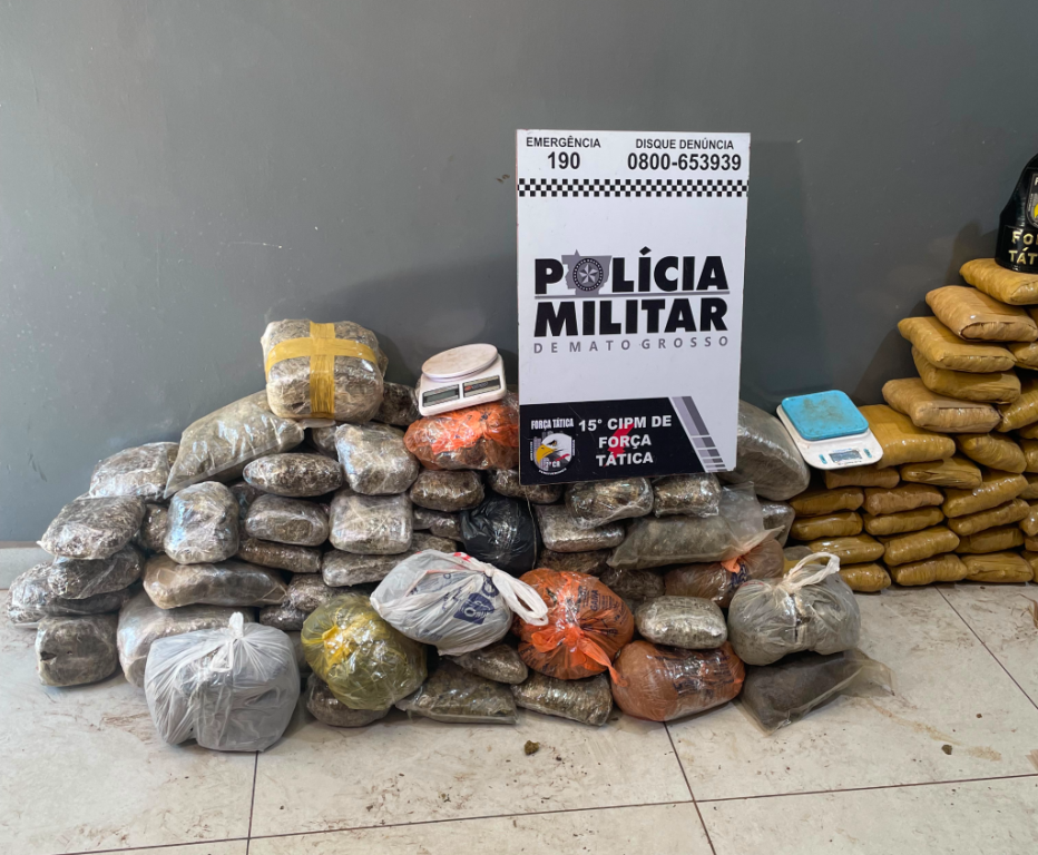 Trio é preso com 169 tabletes de maconha em Várzea Grande