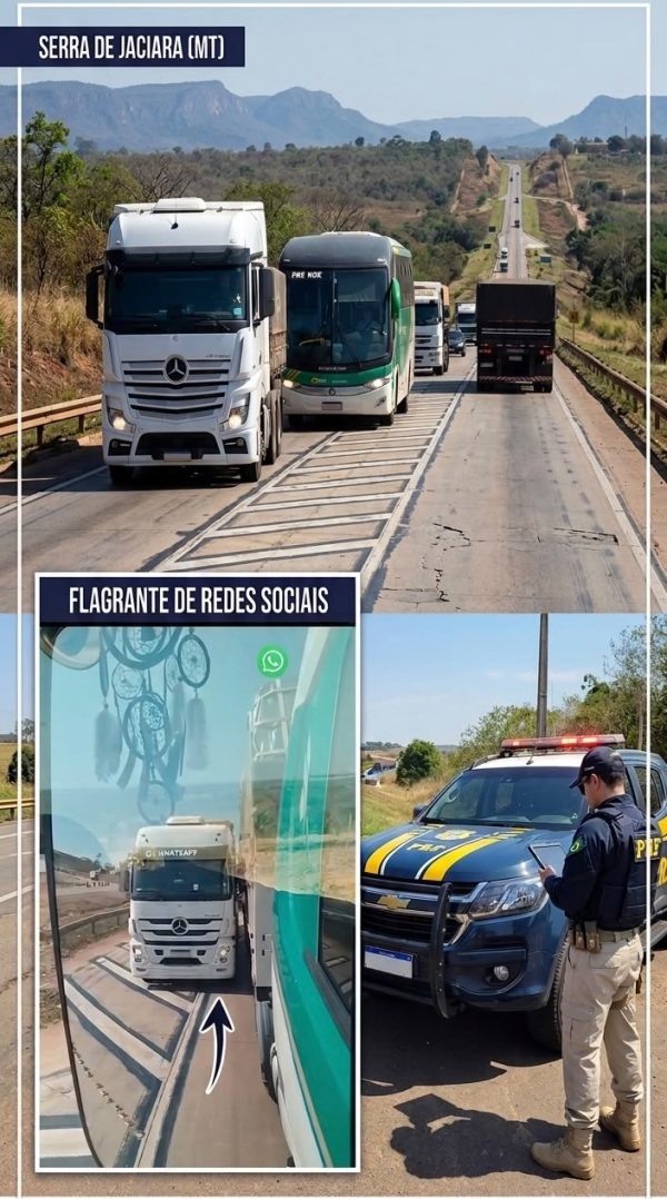 Carreta que quase causou acidente é recolhida pela PRF