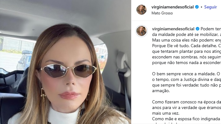 Virginia Mendes fala em “comitê da maldade” após operação
