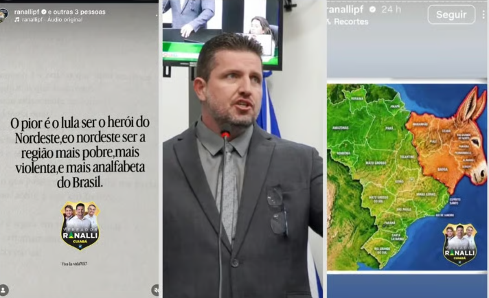 Vereador publica mapa do Nordeste com burro após 1º turno